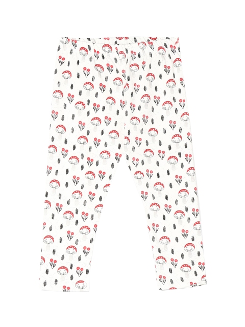 

Donuts Girls Off-White & Red Printed Ankle-Length Leggings
