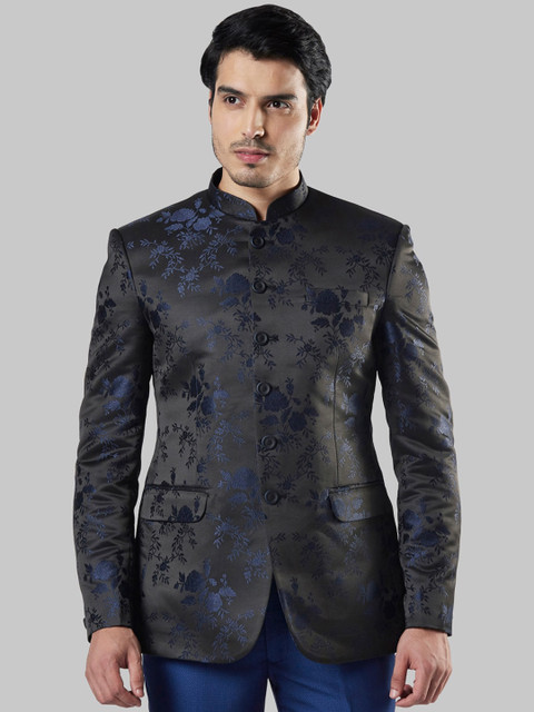 

Ethnix by Raymond Men Blue Printed Tailored Jacket