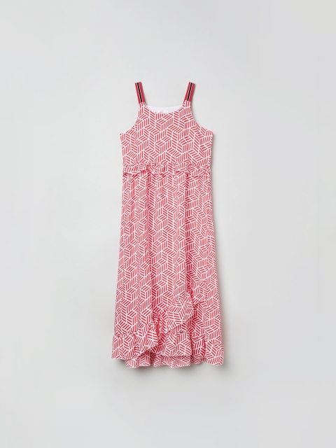 

max Girls Red Printed A-Line Dress