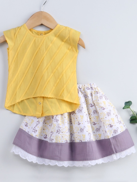 

Keebee Yellow Organic Cotton Ready to Wear Sustainable Lehenga with Blouse