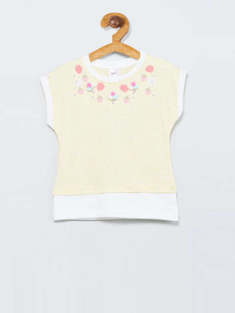

max Girls Yellow Printed Top