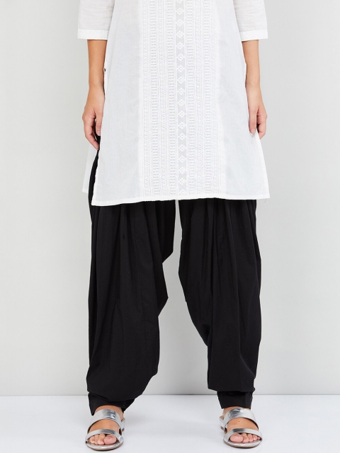 

max Women Black Solid Loose-Fit Salwar