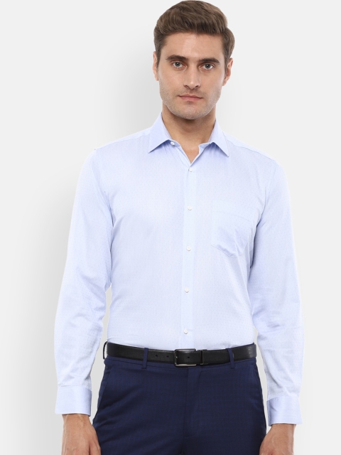 

Van Heusen Men Blue Slim Fit Self Design Formal Shirt