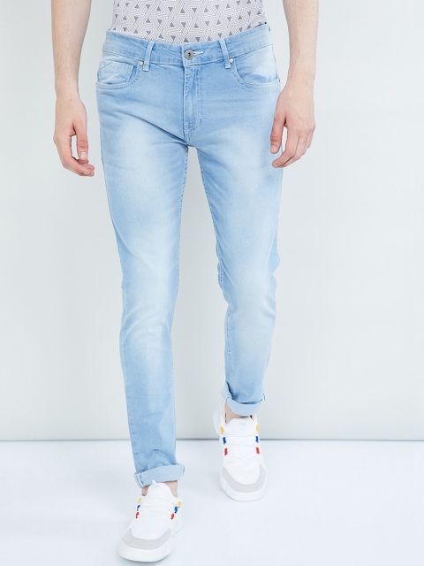 

max Men Blue Slim Fit Mid-Rise Clean Look Stretchable Jeans