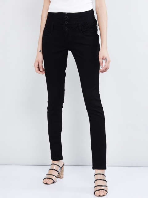 

max Women Black Skinny Fit Mid-Rise Clean Look Stretchable Jeans