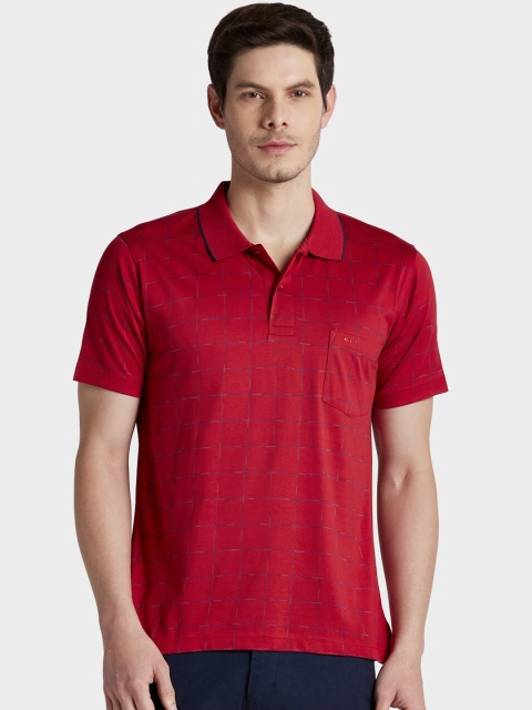 

ColorPlus Men Red Solid Polo Collar T-shirt