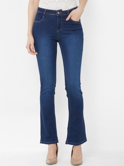 

Kraus Jeans Women Blue Flared Mid-Rise Clean Look Stretchable Jeans