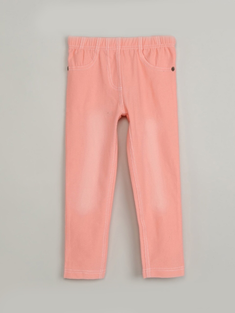

max Girls Pink Solid Jeggings