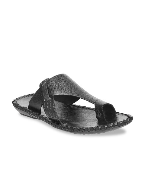 

Mochi Men Black Leather Comfort Sandals
