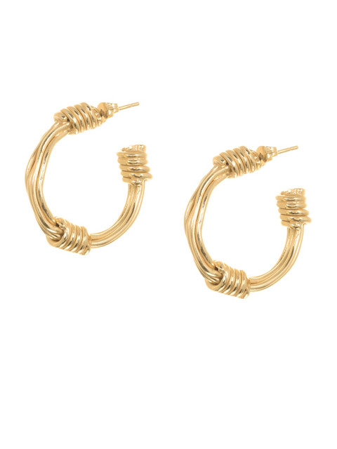 

INDYA Gold-Plated Handcrafted Circular Half Hoop Earrings