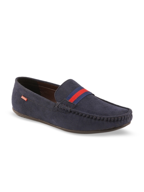 

XESS by iD Men Navy Blue & Red Colourblocked Penny Loafers