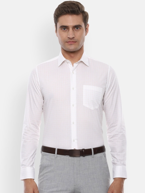 

Van Heusen Men White Slim Fit Checked Formal Shirt