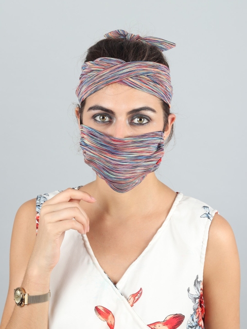 

Swiss Design Women Multicoloured Printed Reusable 2-Ply Outdoor Mask, Multi
