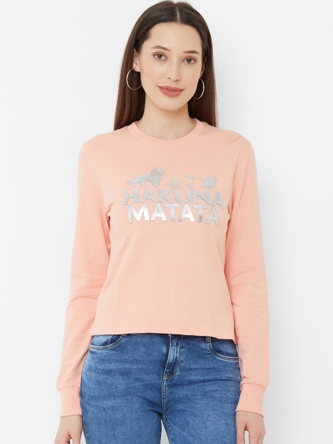 

Kraus Jeans Women Peach-Coloured Printed Sweatshirt