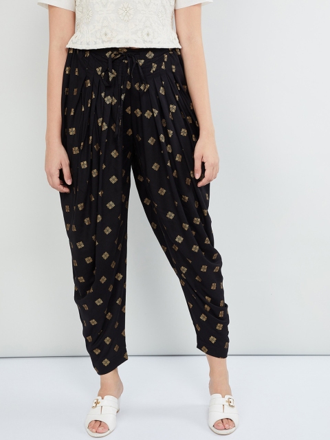 

max Women Black Regular Fit Printed Jodhpuris