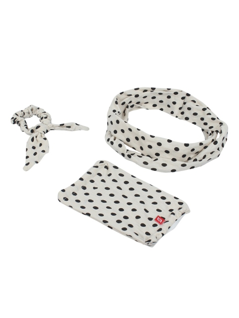 

Swiss Design Women Single 2-Ply Outdoor Mask Criss Cross Head Band & 1 Hair Band, White