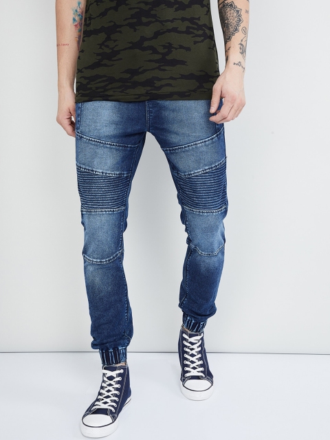 max Men Blue Skinny Fit Mid-Rise Highly Distressed Jeans
