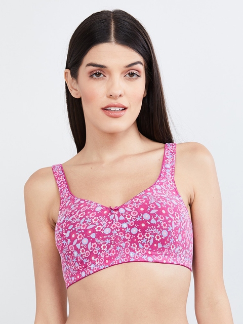 

max Pink Printed Non-Wired Non Padded T-shirt Bra