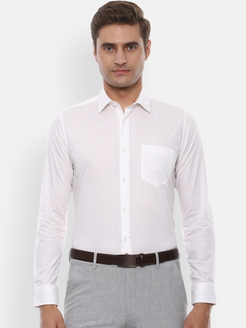 

Van Heusen Men White Slim Fit Checked Formal Shirt