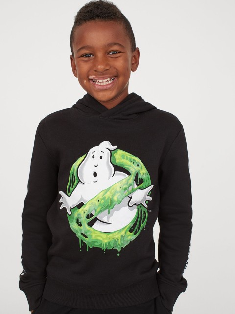 

H&M Boys Black Printed Hoodie