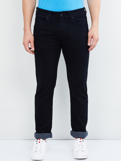 

max Men Navy Blue Slim Fit Mid-Rise Clean Look Stretchable Jeans