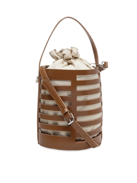 

MIO Borsa Brown Striped Handheld Bag