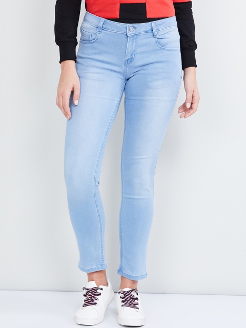

max Women Blue Slim Fit Mid-Rise Clean Look Stretchable Jeans