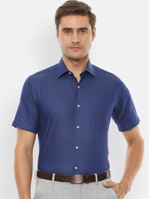 

Van Heusen Men Blue Slim Fit Self Design Formal Shirt