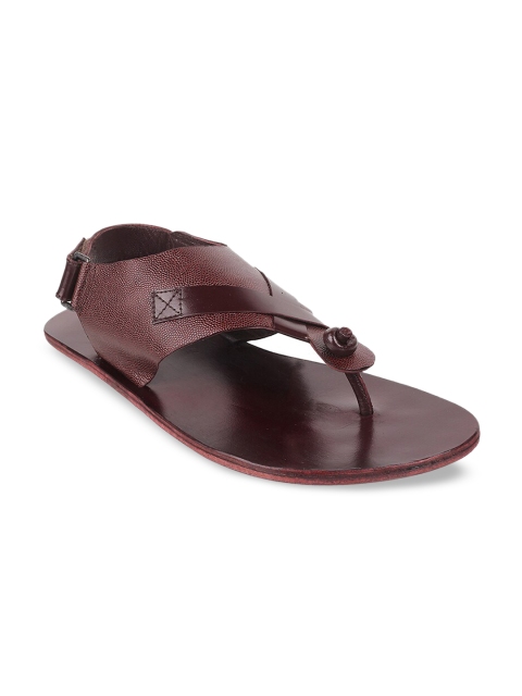 

Mochi Men Maroon Leather Comfort Sandals