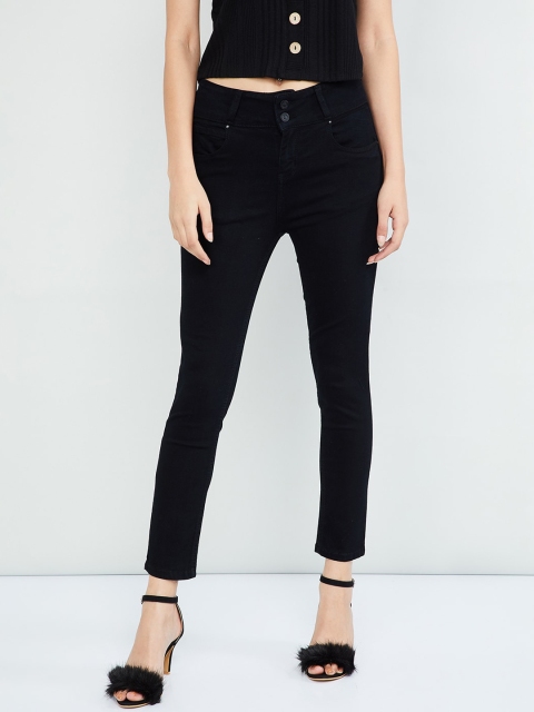 

max Women Black Skinny Fit Mid-Rise Clean Look Stretchable Jeans
