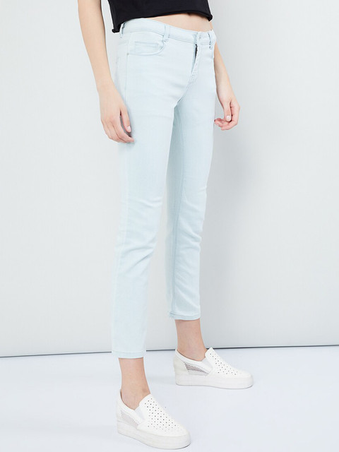 

max Women Blue Slim Fit Mid-Rise Clean Look Stretchable Jeans