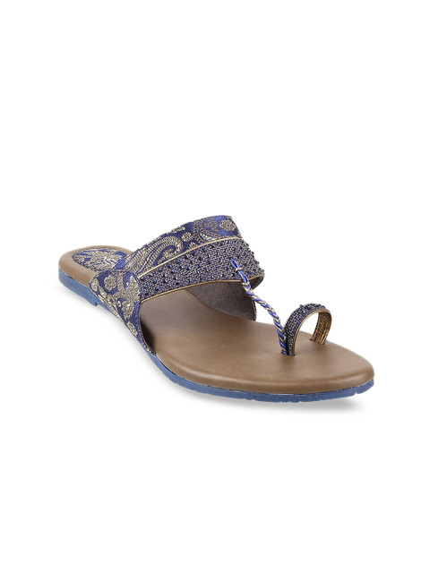 

Metro Women Blue Embellished One Toe Flats