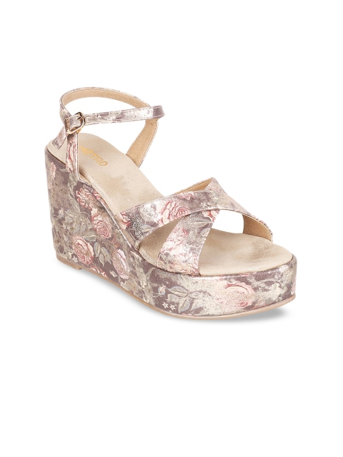 

Metro Women Cream-Coloured Printed Heels