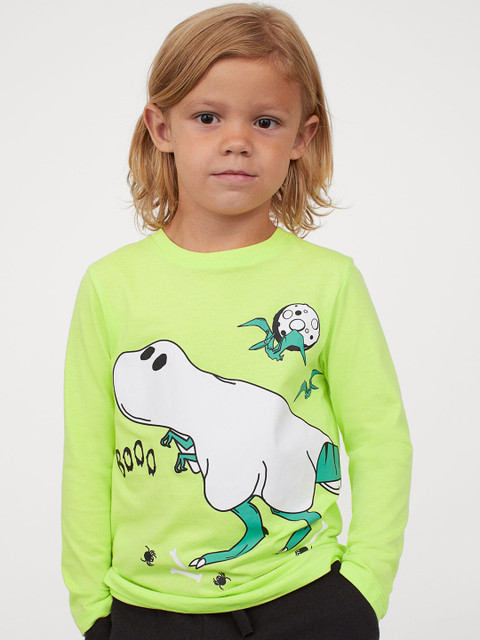 

H&M Boys Printed Jersey Top, Green