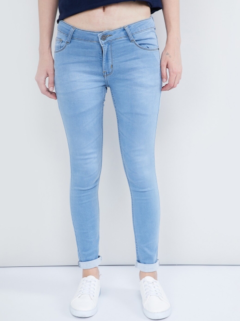 

max Women Blue Skinny Fit Mid-Rise Clean Look Stretchable Jeans