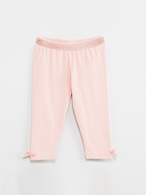 

max Girls Pink Solid Ankle-Length Leggings