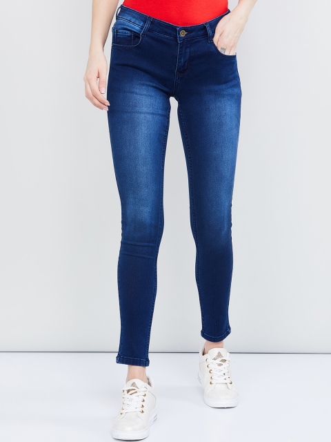 

max Women Blue Skinny Fit Mid-Rise Clean Look Stretchable Jeans