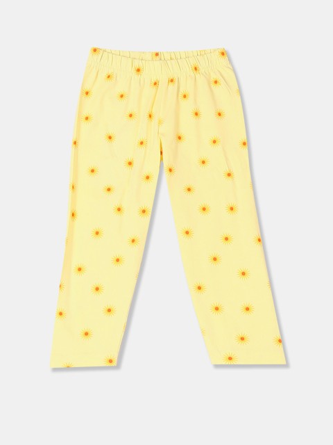 

Donuts Girls Yellow Printed Ankle-Length Leggings