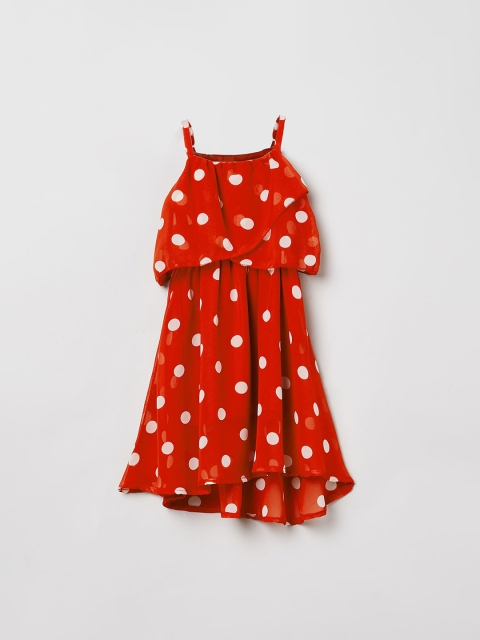 

max Girls Red Printed A-Line Dress