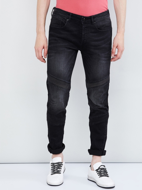 

max Men Black Skinny Fit Mid-Rise Clean Look Stretchable Jeans
