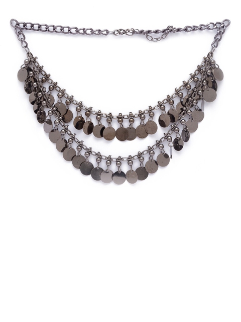 

Globus Gunmetal Layered Statement Necklace, Metallic