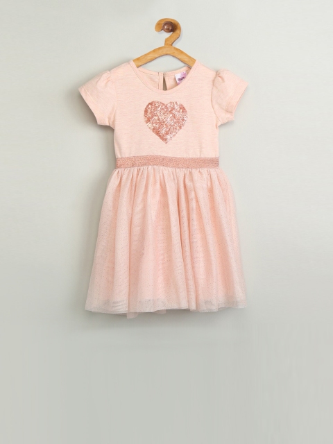 

max Girls Pink Embellished Fit and Flare Dress