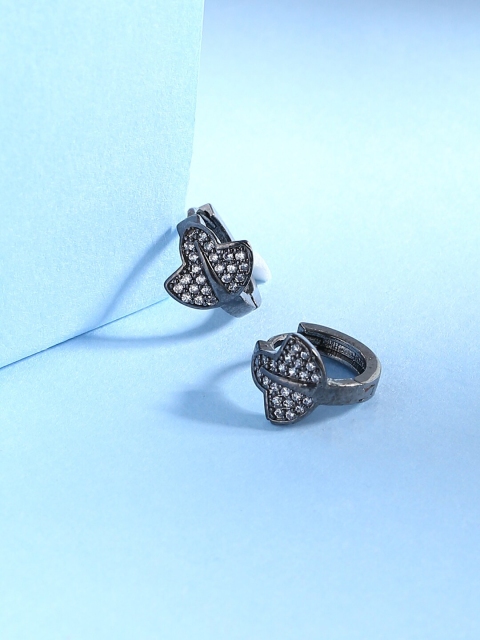 

Tistabene White & Silver Contemporary Hoop Earrings