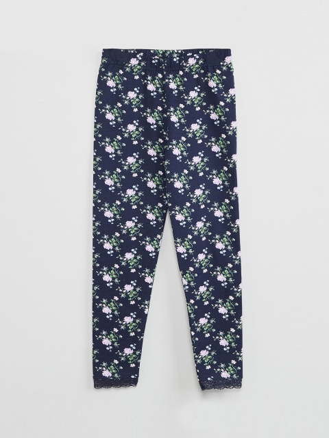 

max Girls Blue & Purple Printed Ankle-Length Leggings