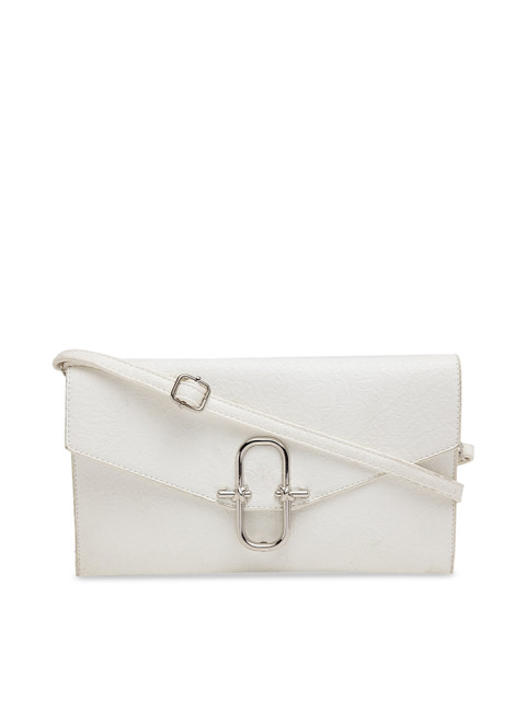

MIO Borsa White Textured Envelope Clutch