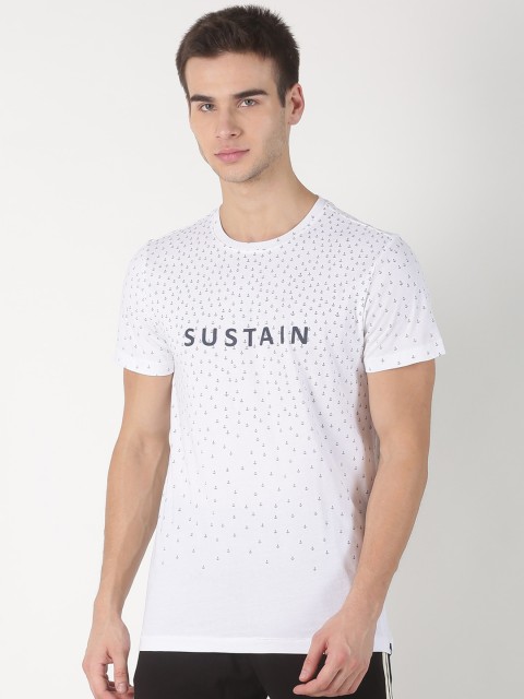 

Soul Space Men White Printed Round Neck T-shirt