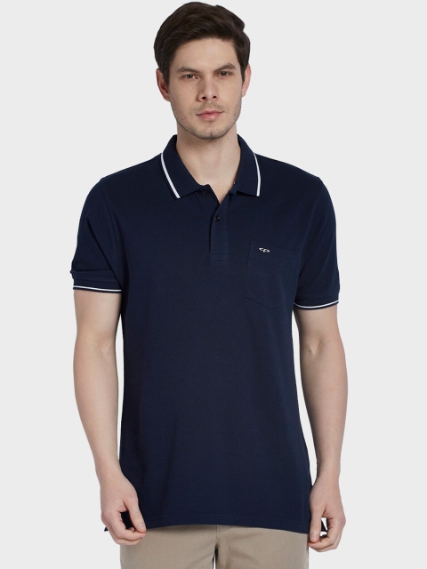 

ColorPlus Men Navy Blue Solid Polo Collar T-shirt