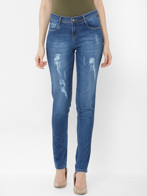 

Kraus Jeans Women Blue Boyfriend Fit Mid-Rise Mildly Distressed Stretchable Jeans