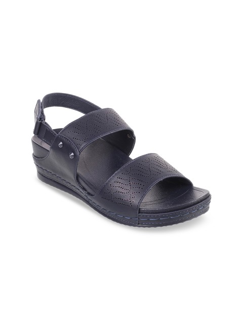 

Metro Women Navy Blue Textured Wedges