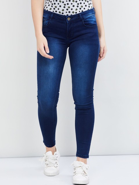 

max Women Blue Skinny Fit Mid-Rise Clean Look Stretchable Jeans